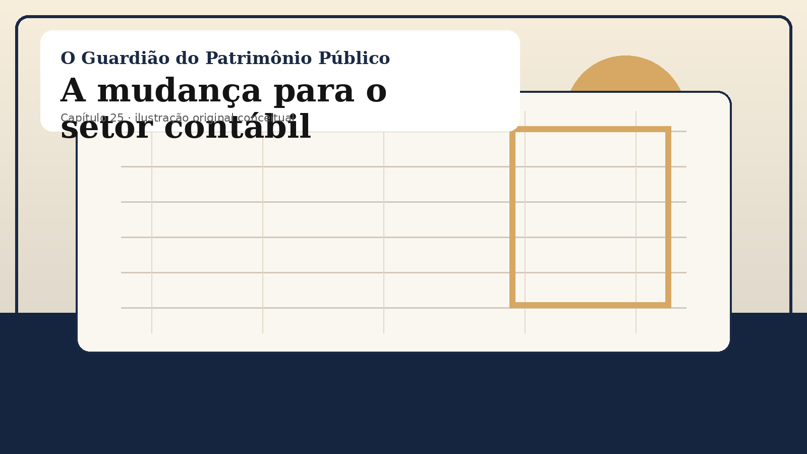 Ilustração original do capítulo 25: A mudança para o setor contábil